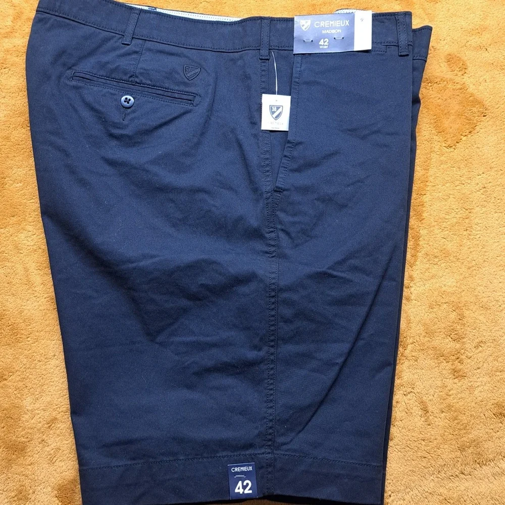 Cremieux Madison Shorts Mens‎ 42 Navy Blue New Comfort Stretch Chino 9